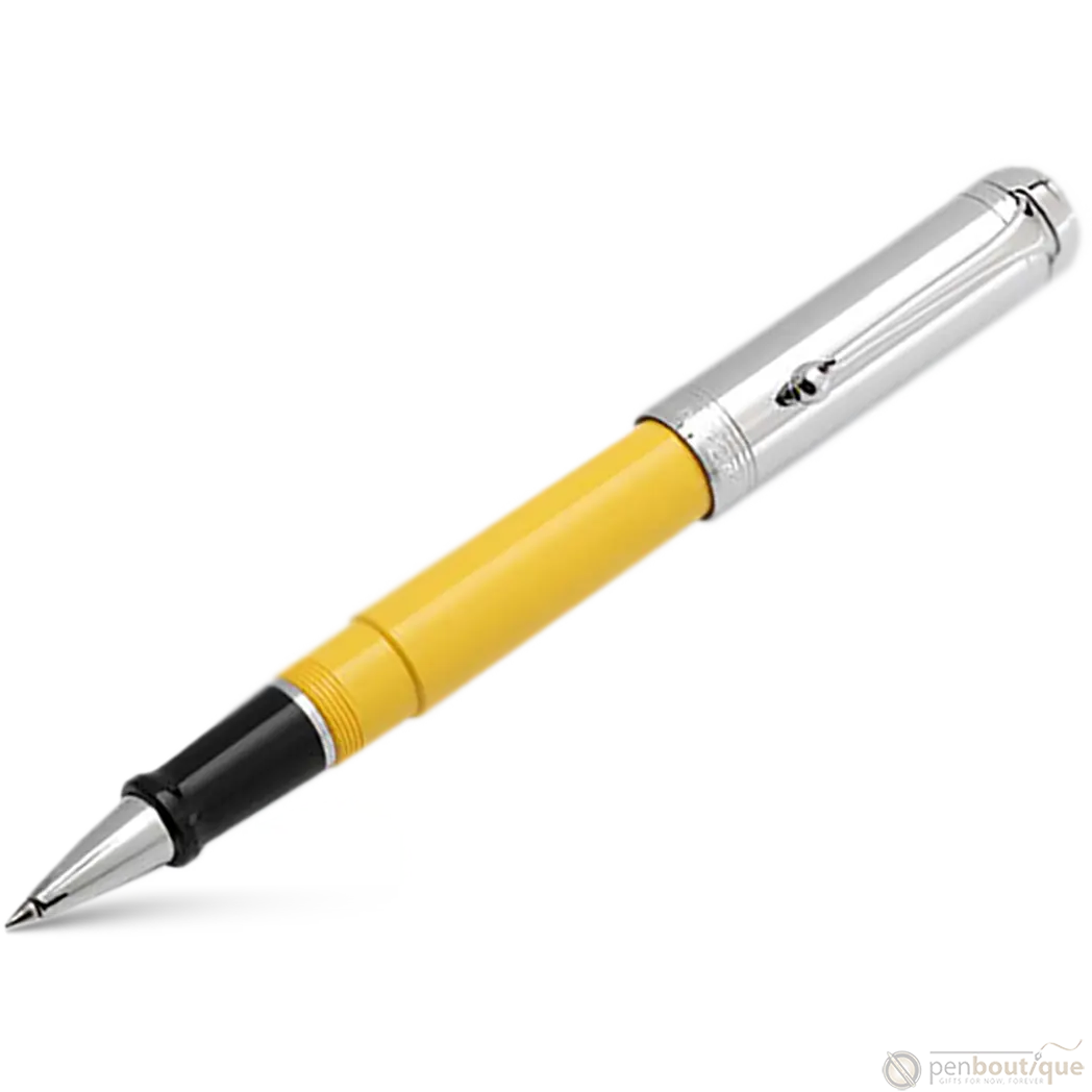 Aurora Talentum Rollerball Pen - Yellow - Chrome Trim-Pen Boutique Ltd