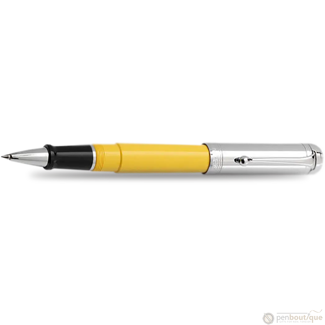 Aurora Talentum Rollerball Pen - Yellow - Chrome Trim-Pen Boutique Ltd