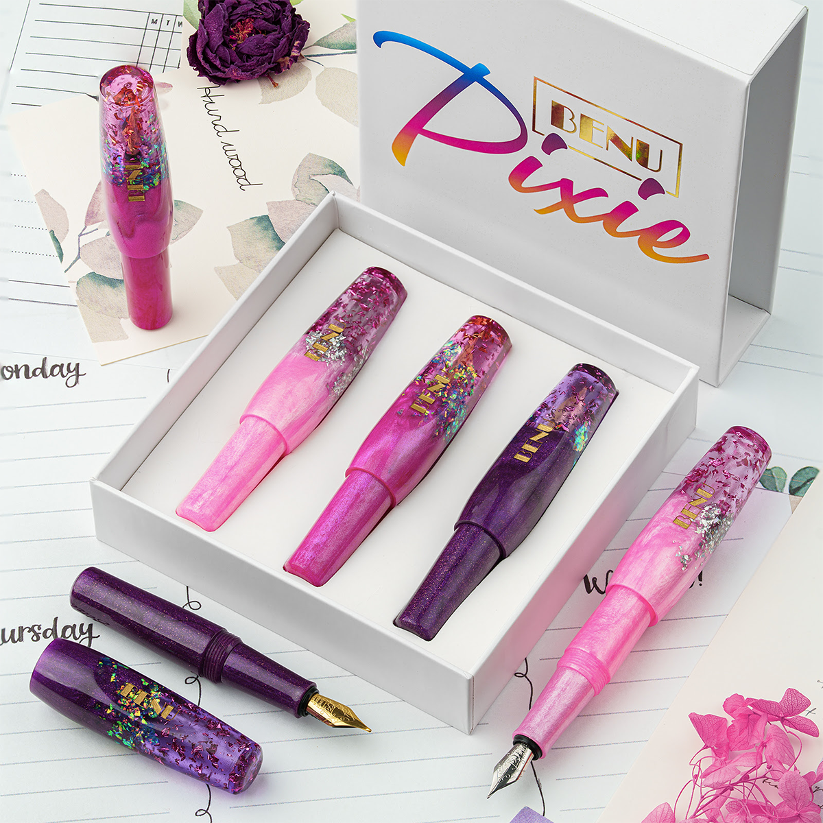 Benu Magenta Madness – Pixie Collection - Fountain Pen Set-Pen Boutique Ltd