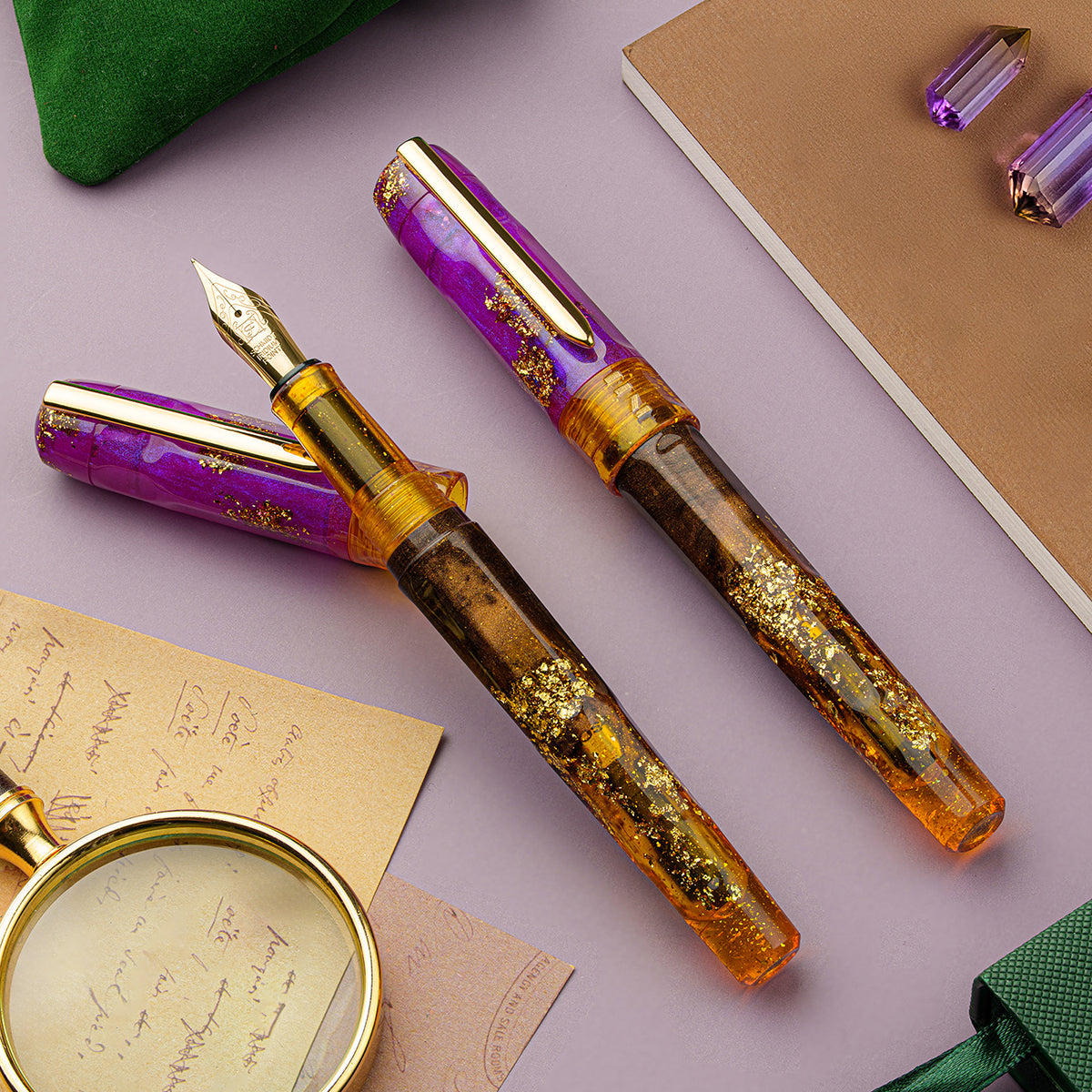 Benu Talisman Fountain Pen - Ametrine-Pen Boutique Ltd