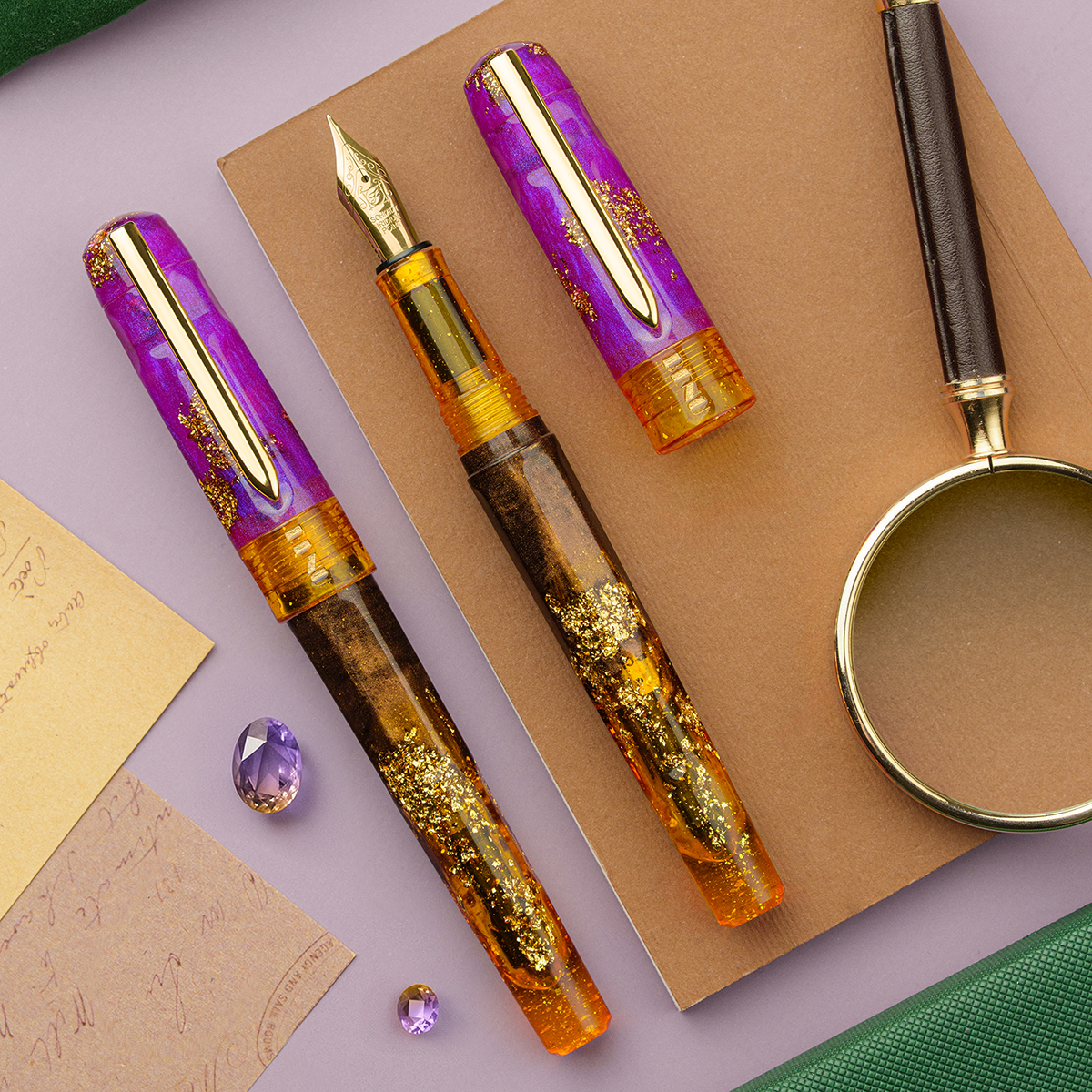 Benu Talisman Fountain Pen - Ametrine-Pen Boutique Ltd