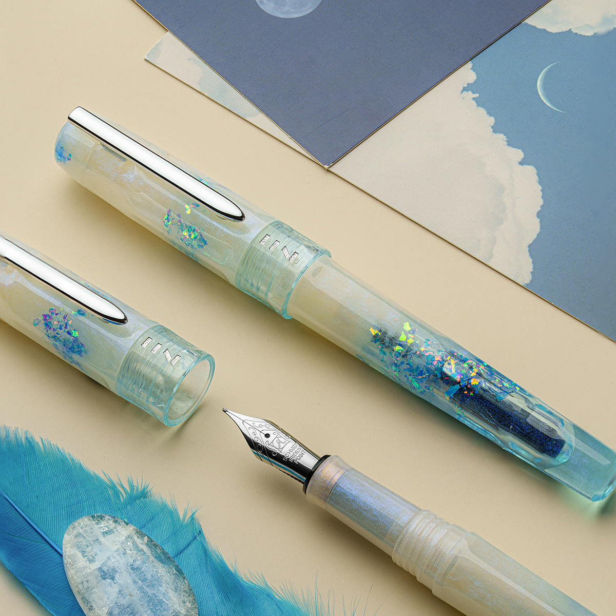 Benu Talisman Fountain Pen - Moonstone-Pen Boutique Ltd