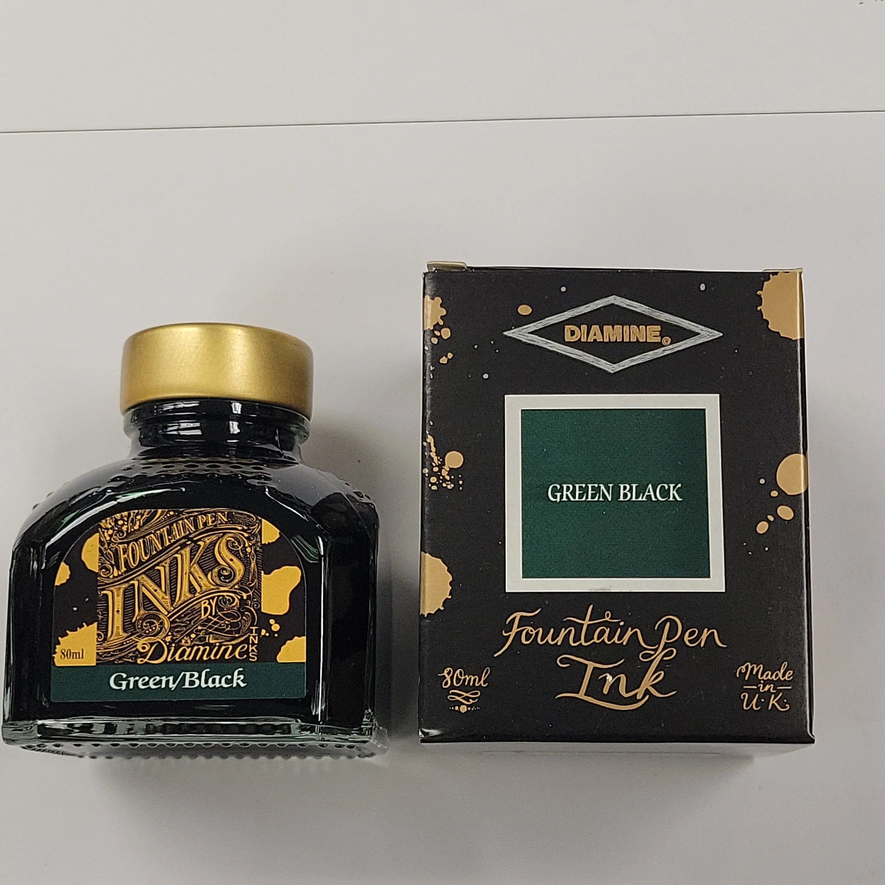 Diamine Green/Black Ink Bottle - 80ml-Pen Boutique Ltd