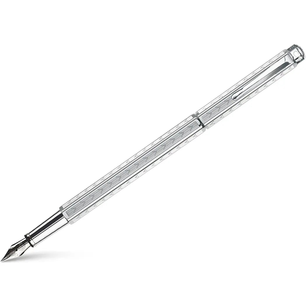 Caran d Ache Ecridor Fountain Pen - Chevron - Rhodium Trim - Pen Boutique Ltd