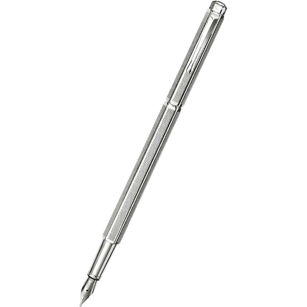 Caran d Ache Ecridor "Retro" Fountain Pen - Silver Plated-Pen Boutique Ltd