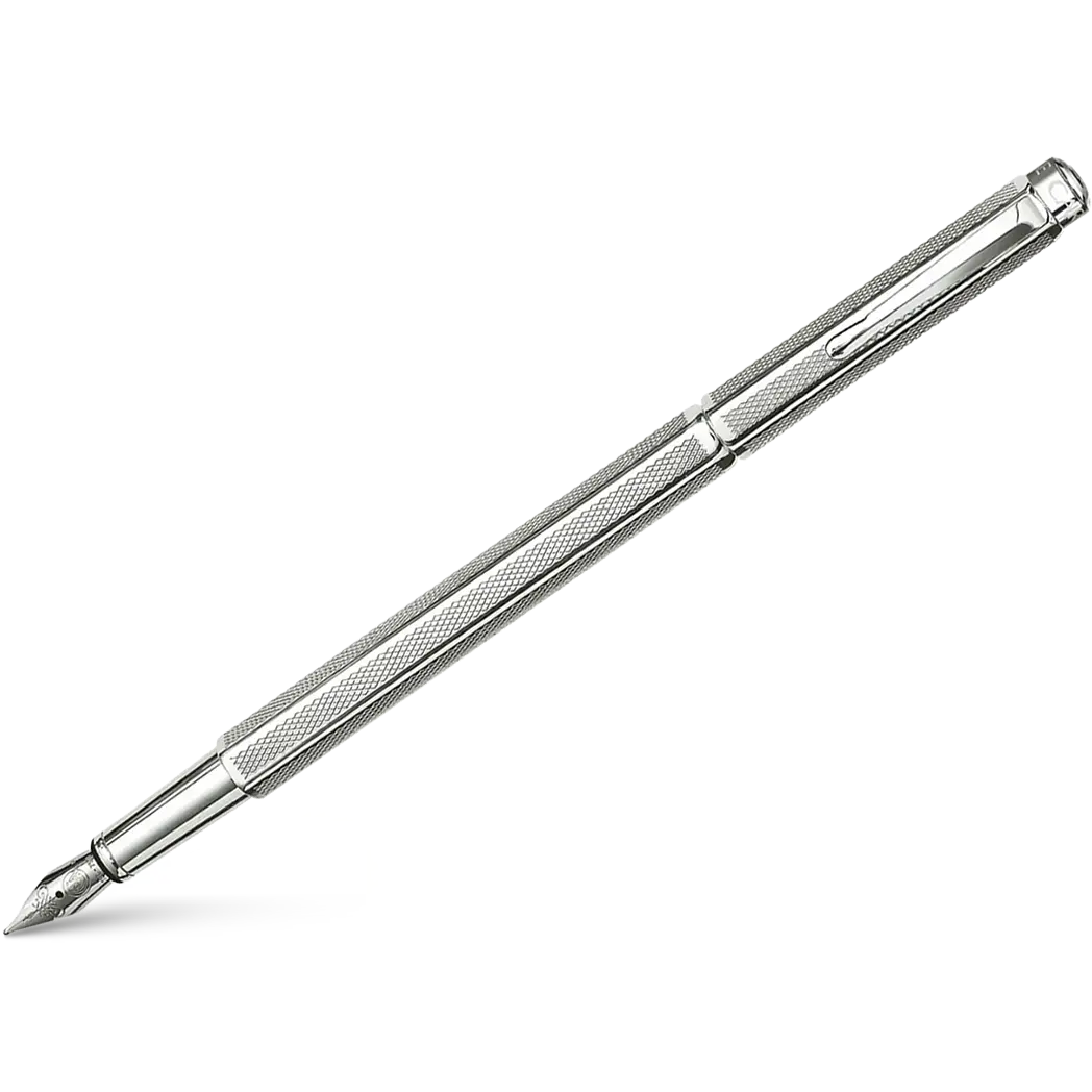 Caran d Ache Ecridor "Retro" Fountain Pen - Silver Plated-Pen Boutique Ltd