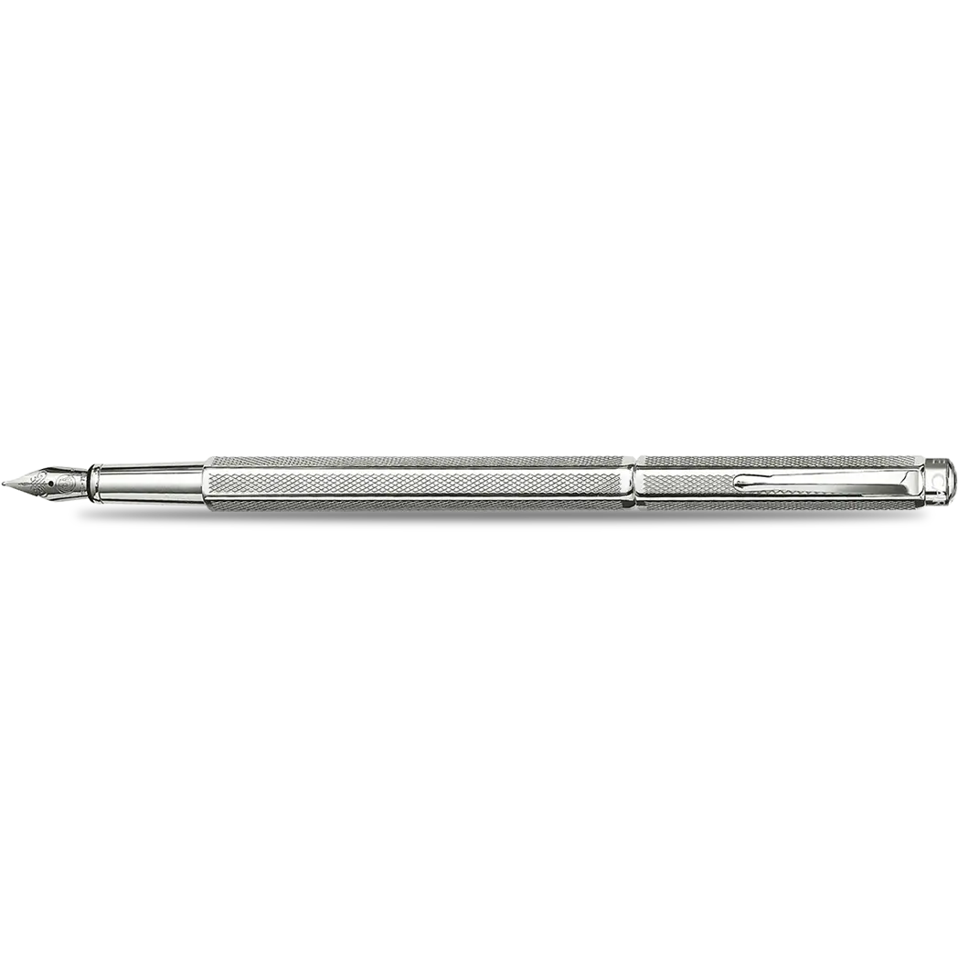 Caran d Ache Ecridor "Retro" Fountain Pen - Silver Plated-Pen Boutique Ltd