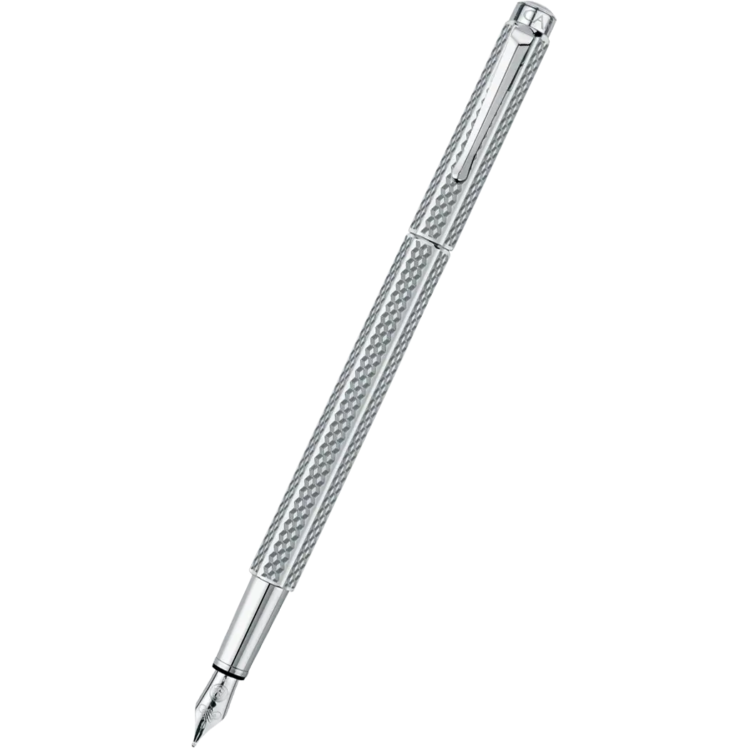 Caran d' Ache Ecridor Fountain Pen - Cubrik - Rhodium - Medium Nib-Pen Boutique Ltd