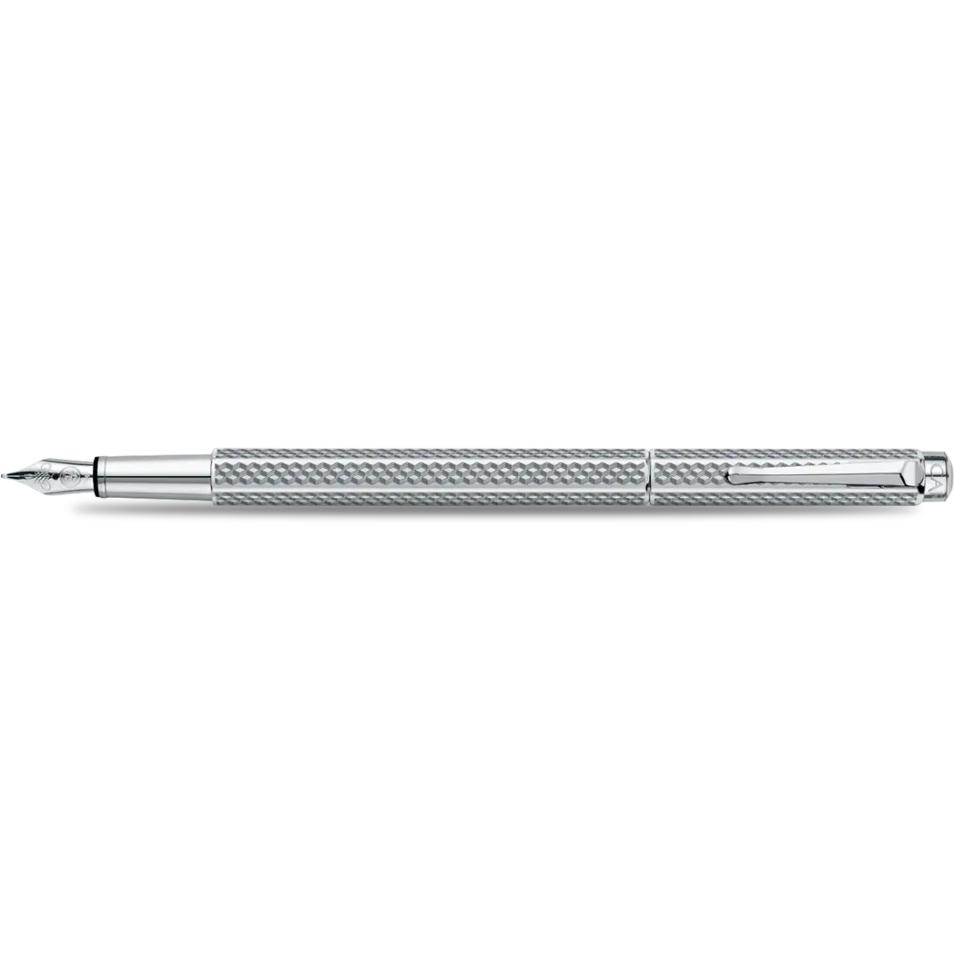 Caran d' Ache Ecridor Fountain Pen - Cubrik - Rhodium - Medium Nib-Pen Boutique Ltd