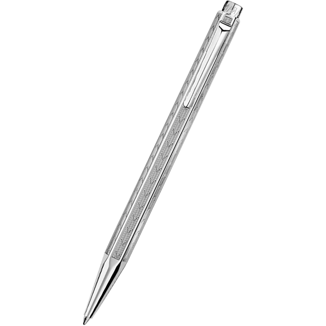 Caran d'Ache Ecridor Ballpoint Pen - Chevron Rhodium-Pen Boutique Ltd