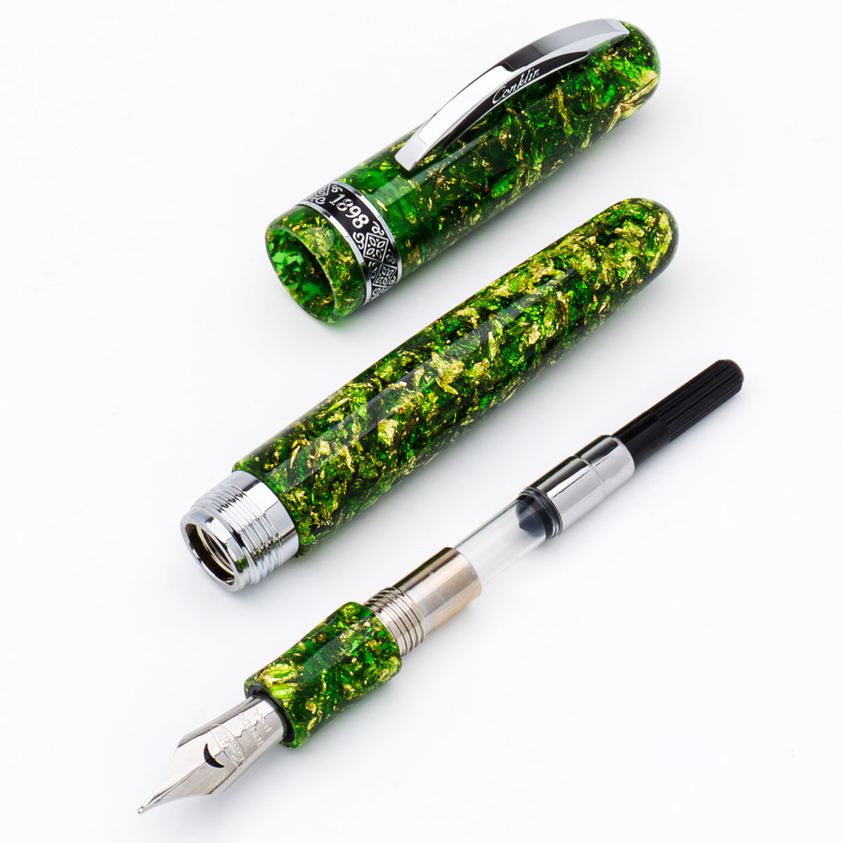 Conklin 1898 Collection Fountain Pen - Solaris Green - Chrome Trim (Limited Edition)-Pen Boutique Ltd
