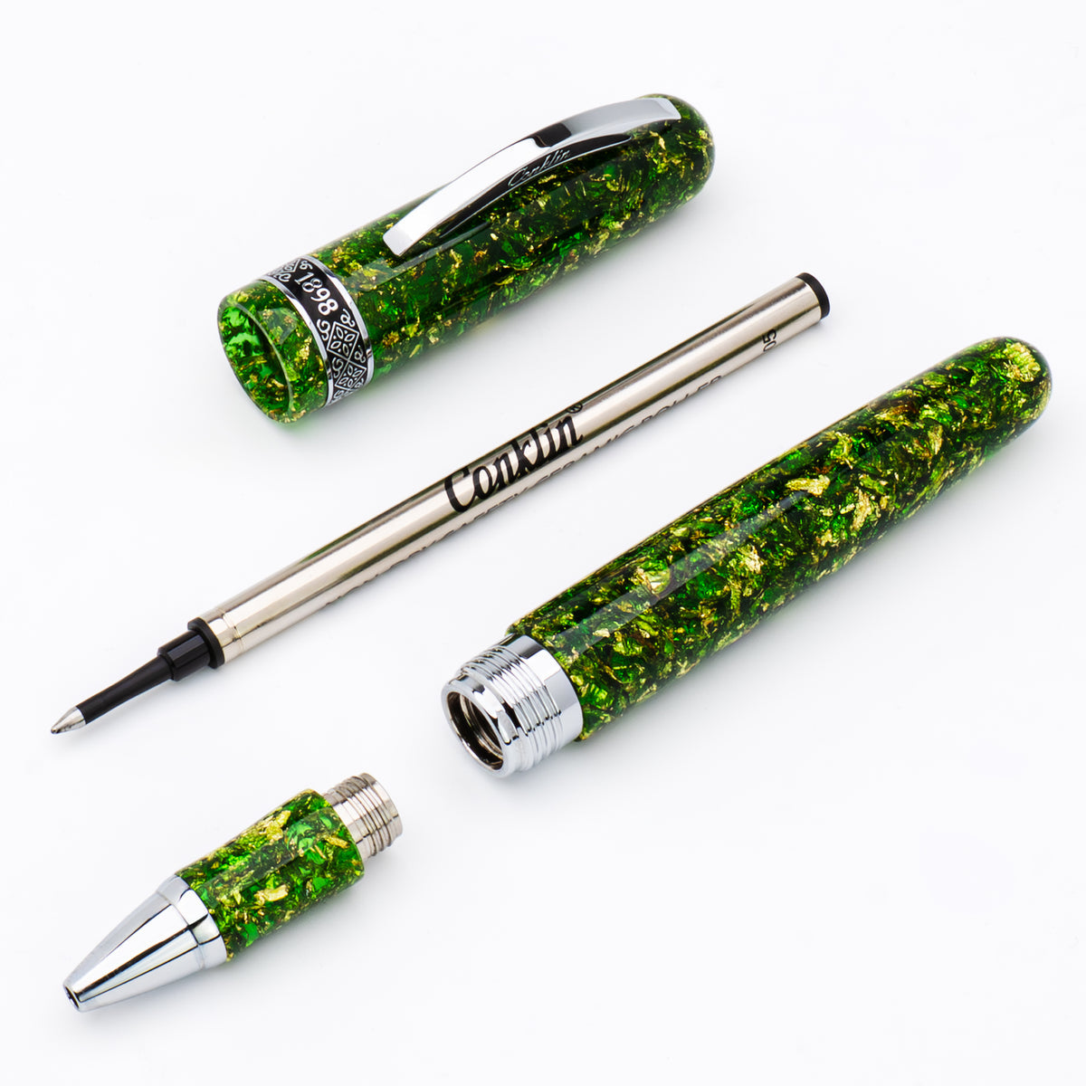 Conklin 1898 Collection Rollerball Pen - Solaris Green - Chrome Trim (Limited Edition)-Pen Boutique Ltd