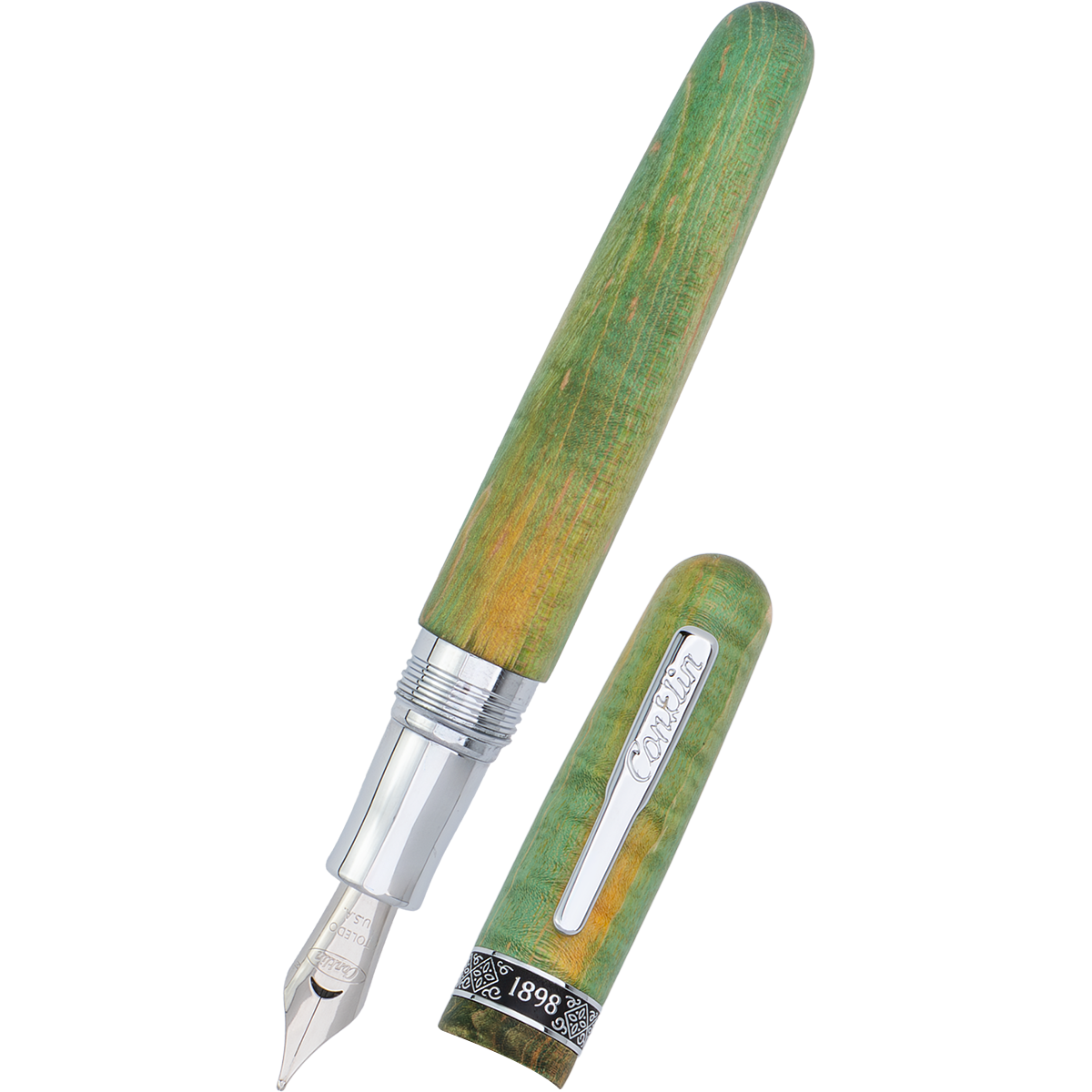 Conklin 1898 Fountain Pen - Stabilized Wood Matte Green - Steel Nib (Limited Edition)-Pen Boutique Ltd