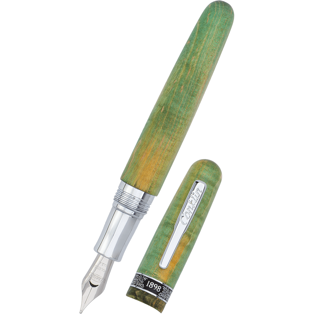 Conklin 1898 Fountain Pen - Stabilized Wood Matte Green - Steel Nib (Limited Edition) - Pen Boutique Ltd