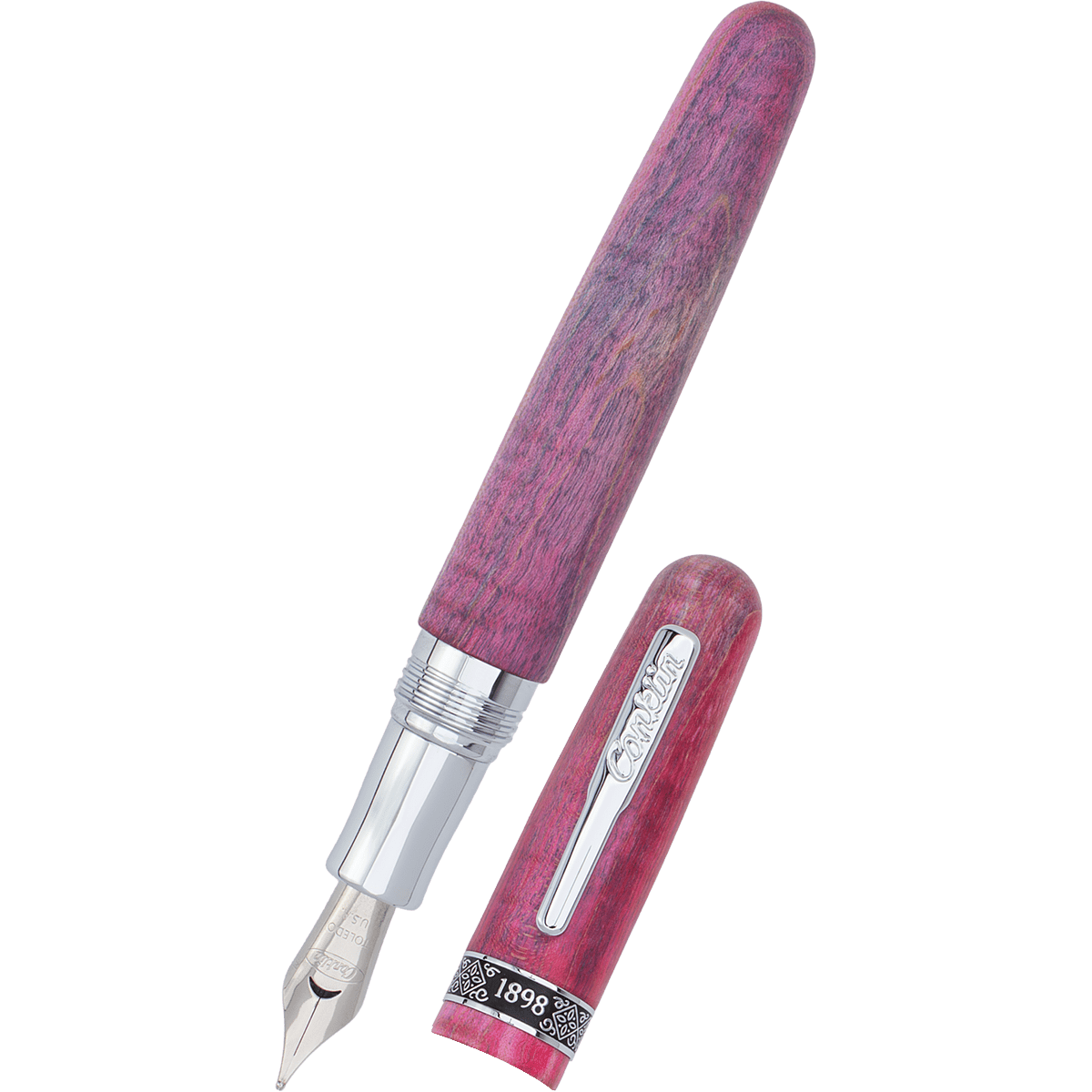 Conklin 1898 Fountain Pen - Stabilized Wood Matte Purple - Steel Nib (Limited Edition) - Pen Boutique Ltd