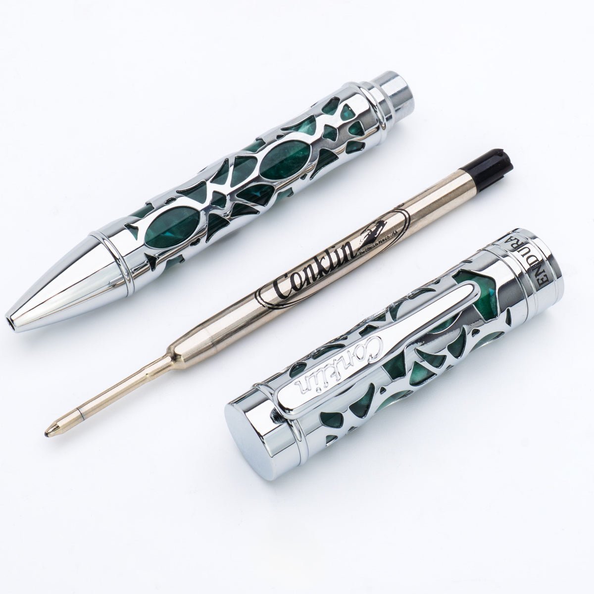 Conklin Endura Ballpoint Pen - Deco Crest Green - Pen Boutique Ltd