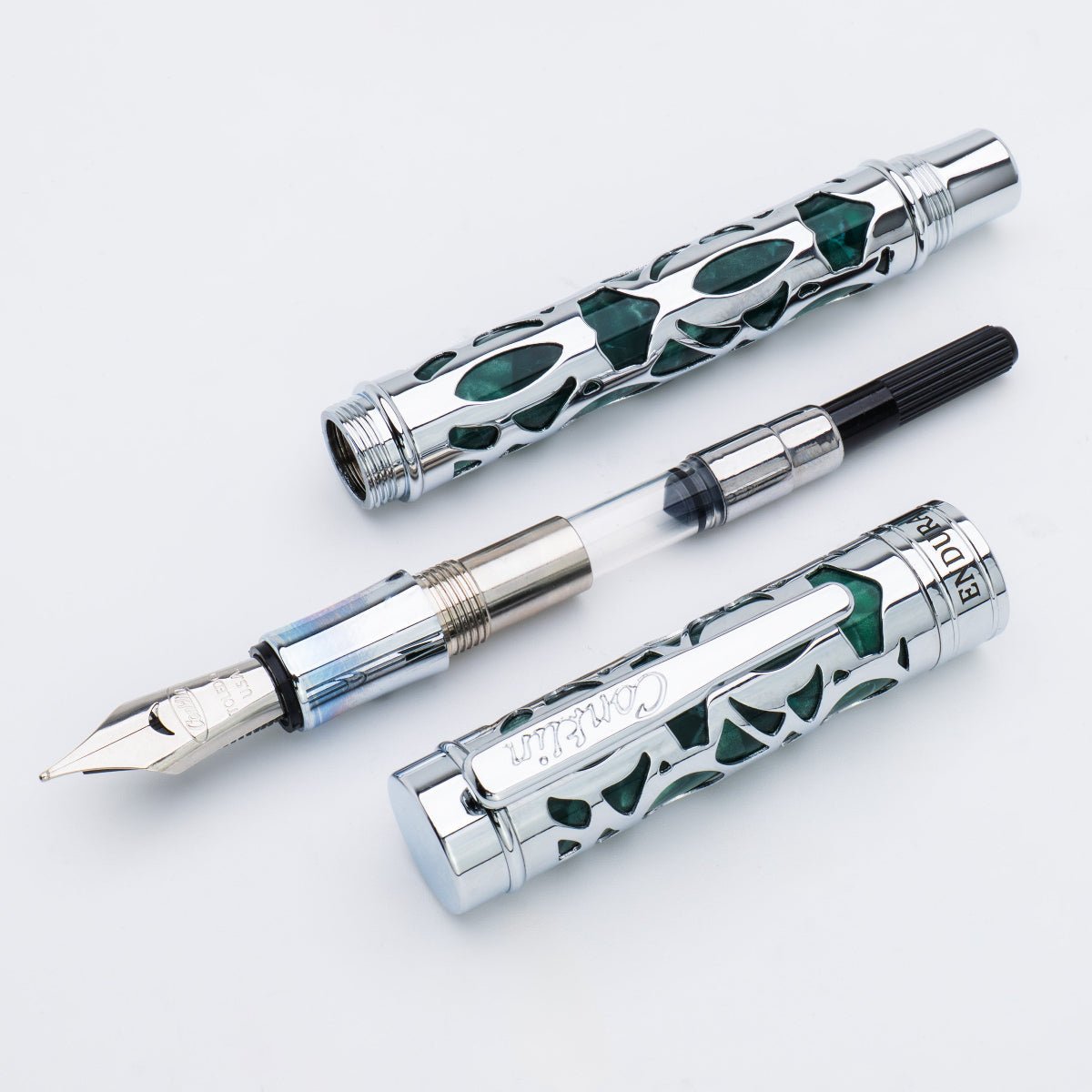 Conklin Endura Fountain Pen - Deco Crest Green - Pen Boutique Ltd