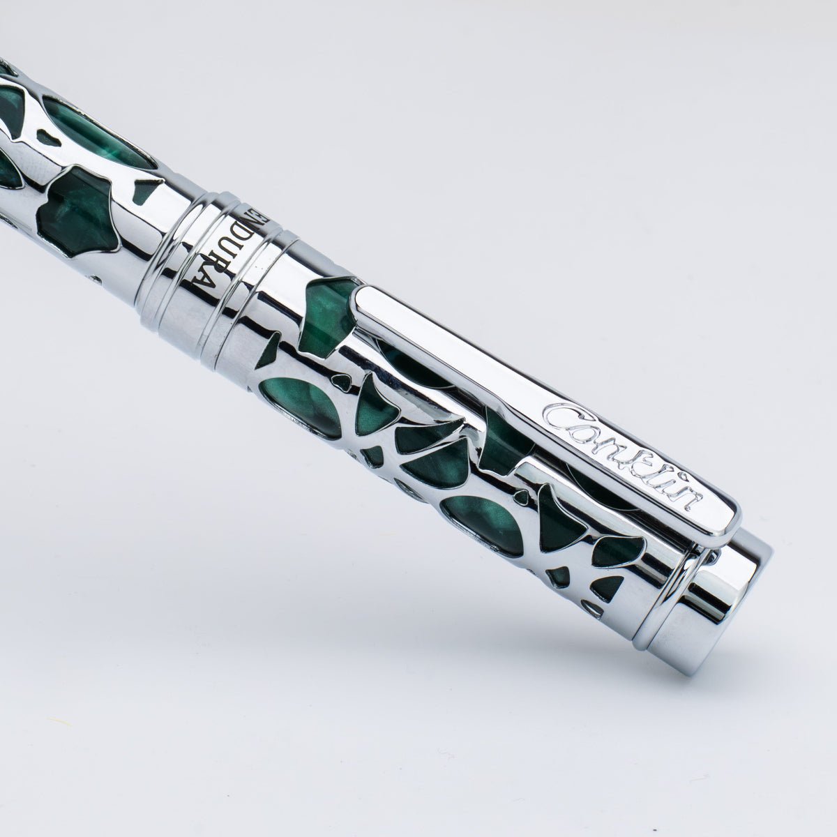 Conklin Endura Fountain Pen - Deco Crest Green - Pen Boutique Ltd