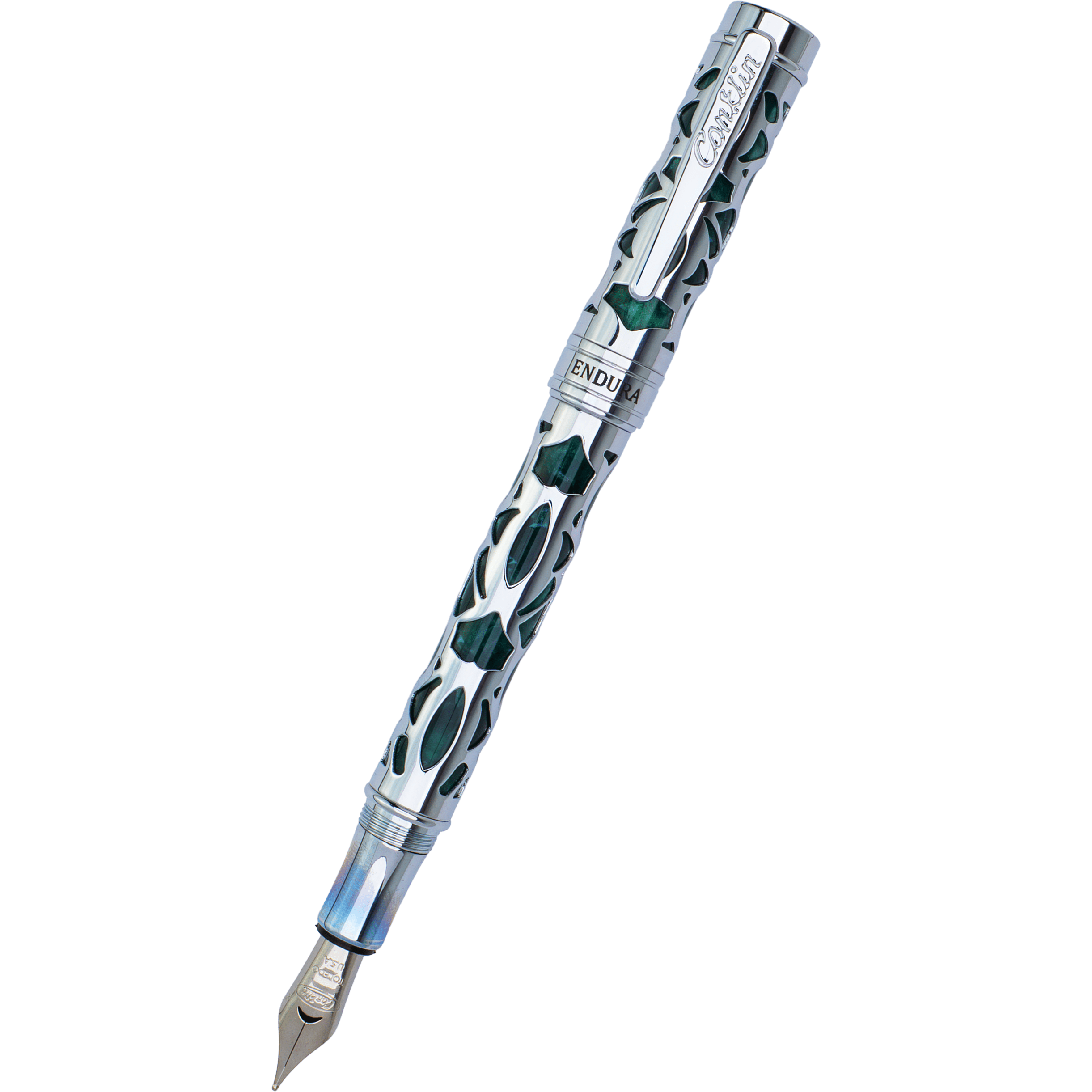 Conklin Endura Fountain Pen - Deco Crest Green - Pen Boutique Ltd