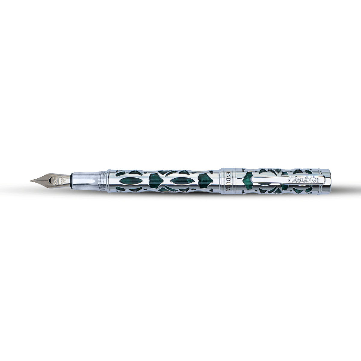 Conklin Endura Fountain Pen - Deco Crest Green - Pen Boutique Ltd