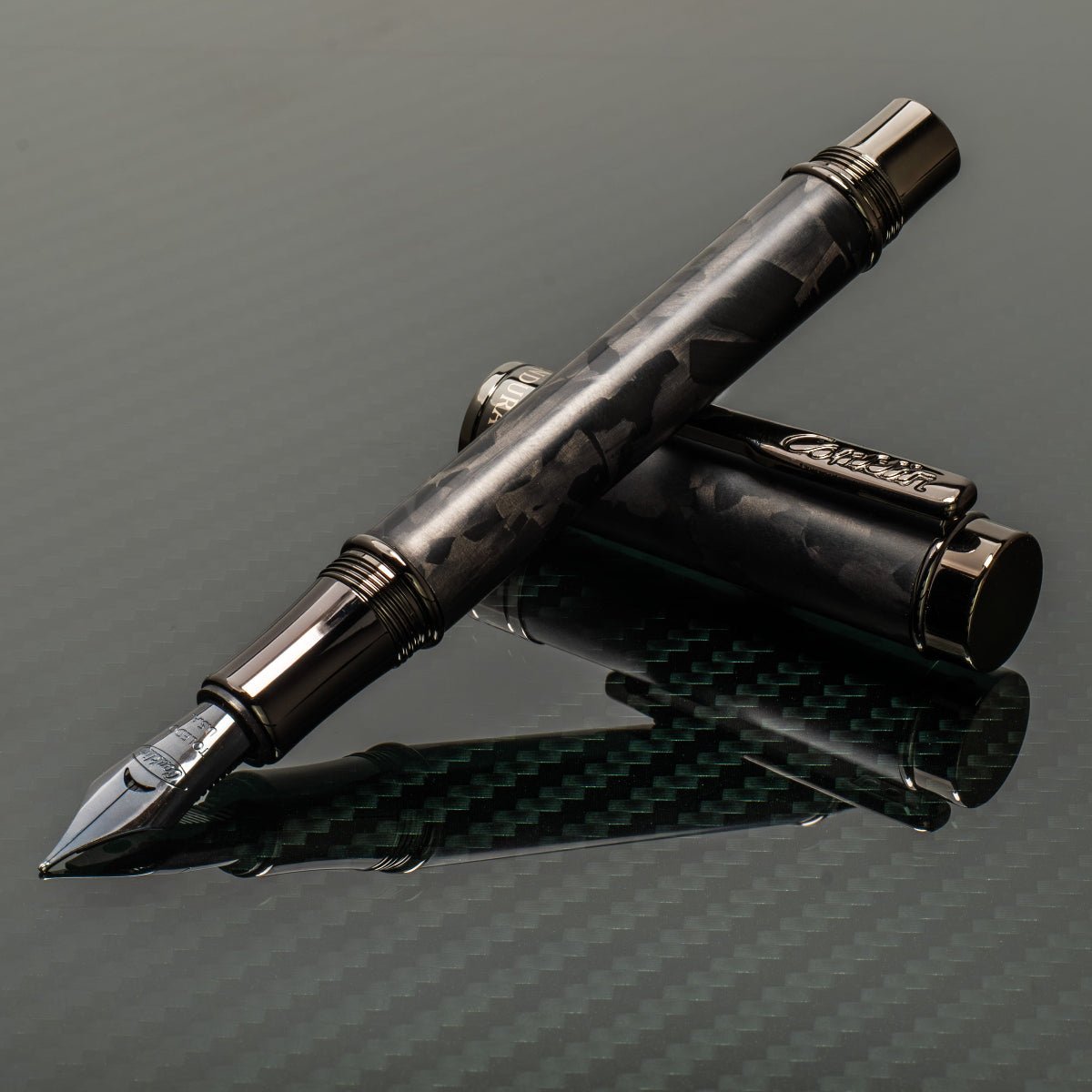 Conklin Endura Fountain Pen - Forged Carbon Fiber - Gunmetal Trim (Numbered Edition) - Pen Boutique Ltd