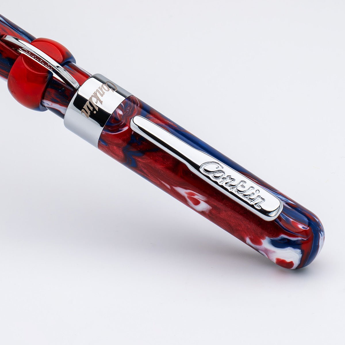 Conklin Mark Twain Crescent Fountain Pen - Limited Edition - USA 250 - Chrome Trim - Pen Boutique Ltd