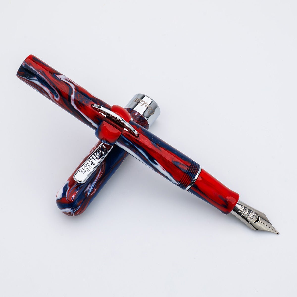 Conklin Mark Twain Crescent Fountain Pen - Limited Edition - USA 250 - Chrome Trim - Pen Boutique Ltd