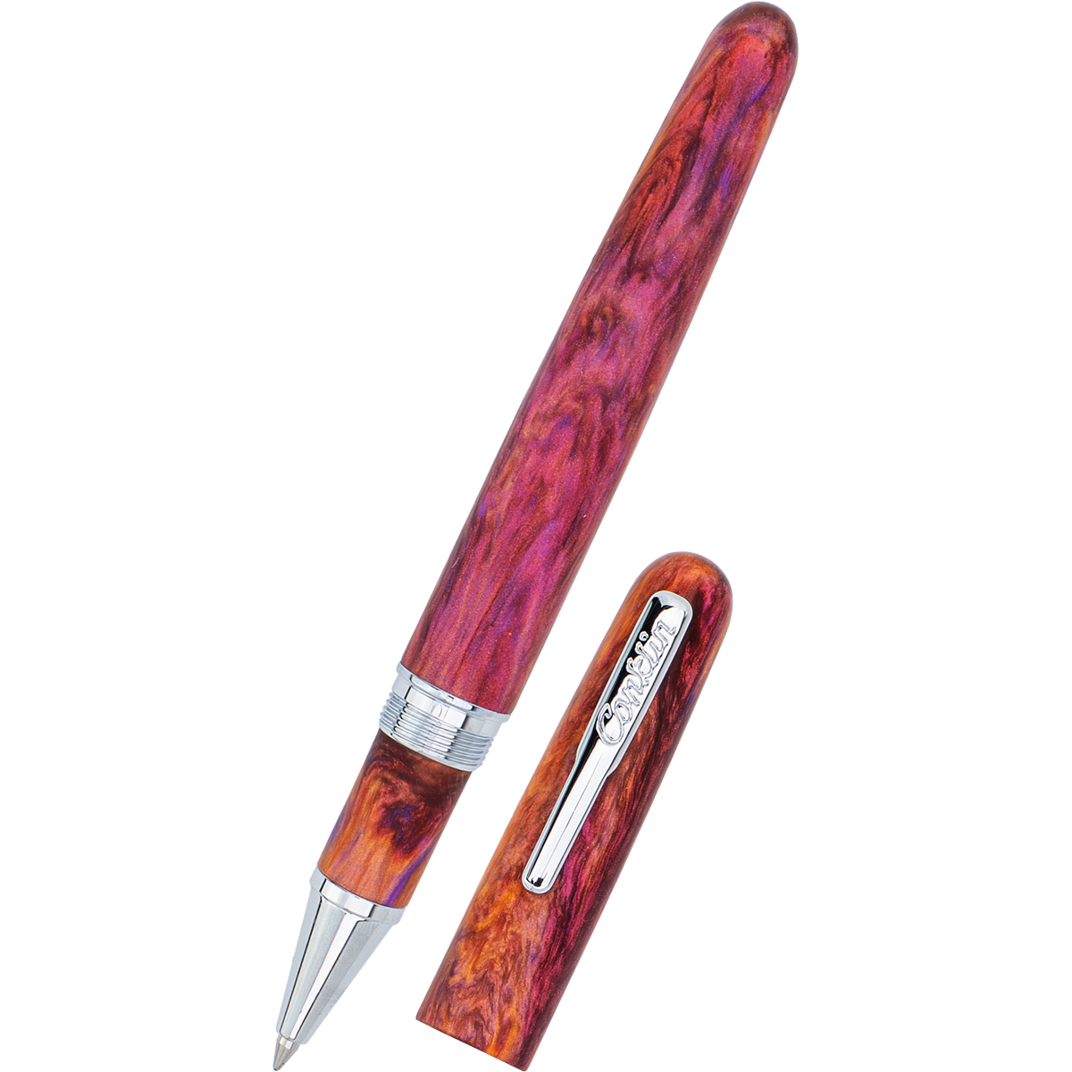 Conklin Streamline Rollerball Pen - Matte Sunset Medley - Chrome Trim (Limited Edition) - Pen Boutique Ltd