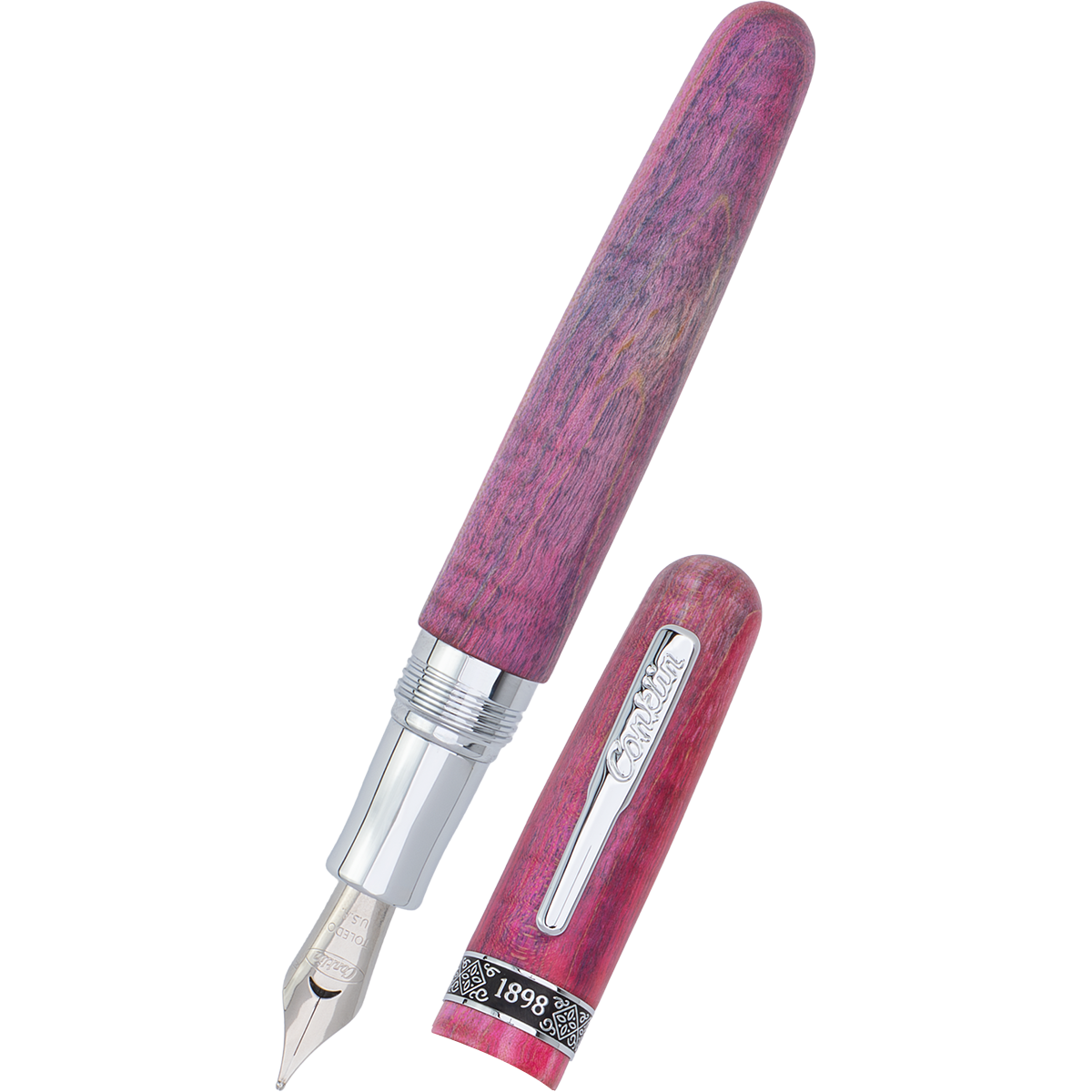 Conklin 1898 Fountain Pen - Stabilized Wood Matte Purple - Steel Nib (Limited Edition)