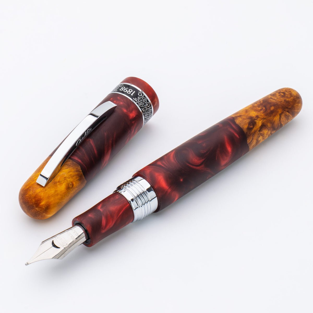 Conklin 1898 Collection Fountain Pen - Spectra Burgundy Fusion - Chrome Trim (Limited Edition) - Pen Boutique Ltd