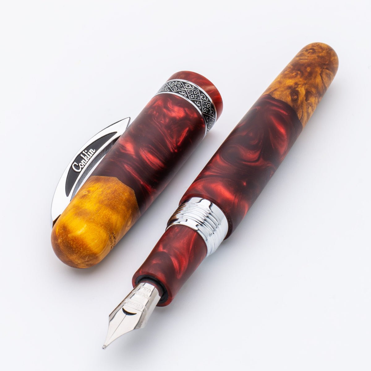 Conklin 1898 Collection Fountain Pen - Spectra Burgundy Fusion - Chrome Trim (Limited Edition) - Pen Boutique Ltd