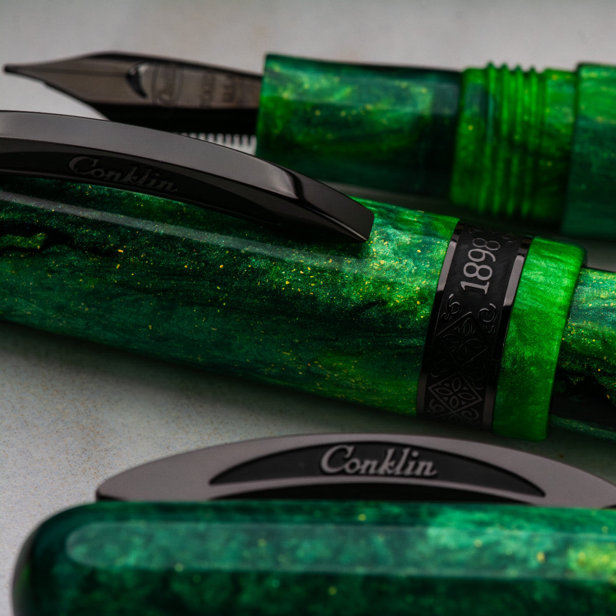 Conklin 1898 Fountain Pen - Clover Valley - Gunmetal Trim (Limited Edition)