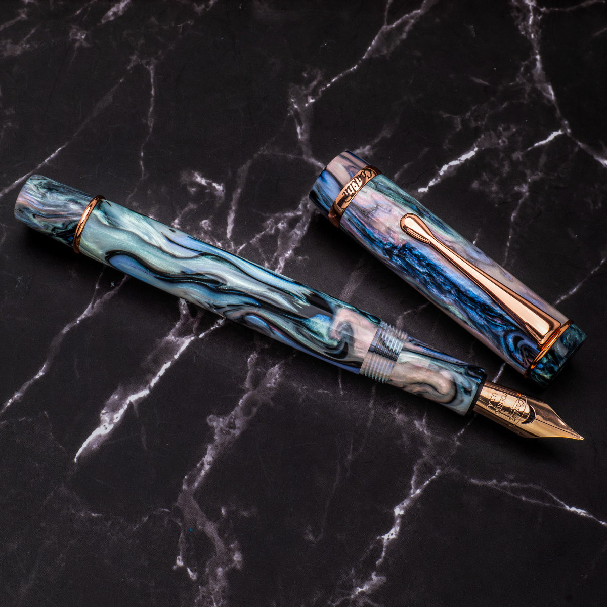 Conklin Duragraph Fountain Pen - Brooks Red Abalone - Rose Gold Plated Trim Limited Edition (Pen Boutique Exclusive)-Pen Boutique Ltd