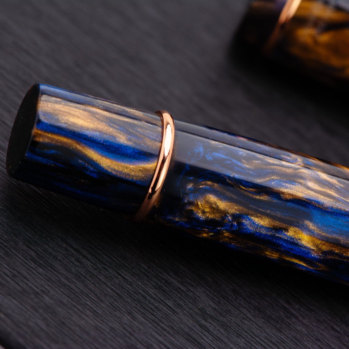 Conklin Duragraph Fountain Pen - Limited Edition - Golden Blue Jay "Horizon" - Rose Gold Plated Trim (Pen Boutique Exclusive) - Pen Boutique Ltd