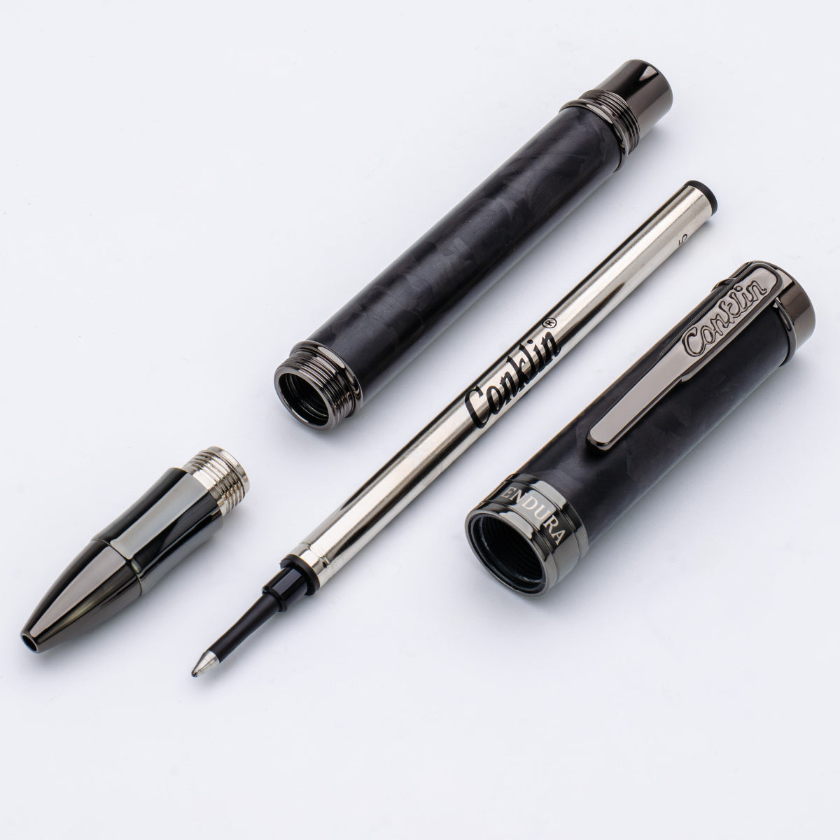 Conklin Endura Rollerball Pen - Forged Carbon Fiber - Gunmetal Trim (Numbered Edition)