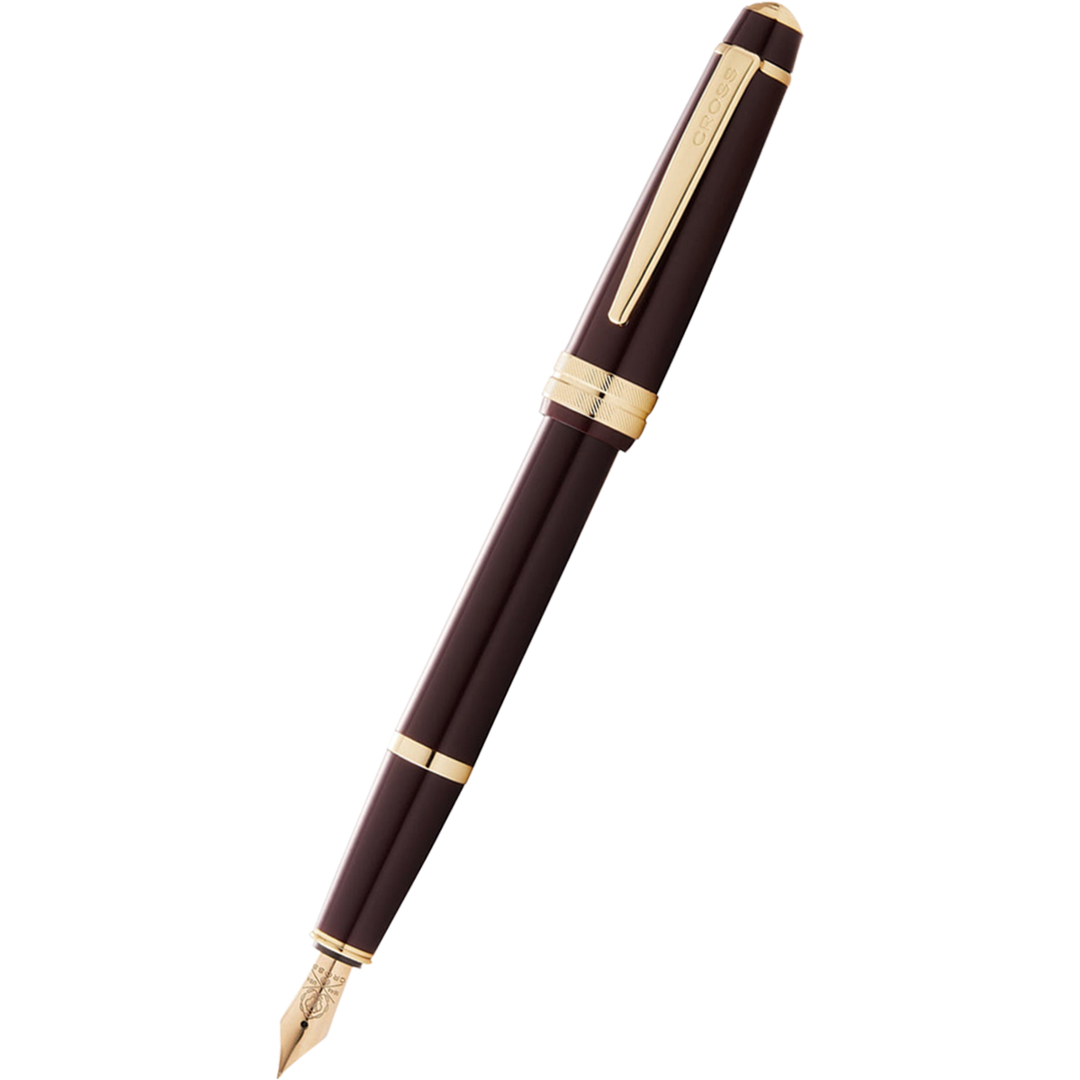 Cross Bailey Fountain Pen - Polished Burgundy - Gold Trim-Pen Boutique Ltd