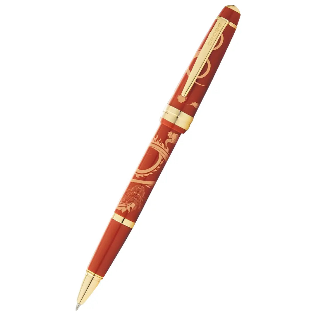 Cross Bailey Light - Year of the Dragon - Selectip Rollerball Pen - Polished Amber Resin and Gold Tone Cross Pens