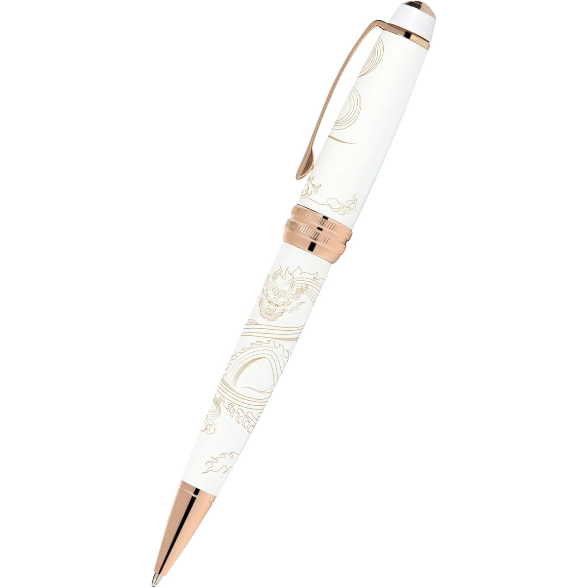 Cross Bailey - Year of the Dragon Pearlescent White Lacquer - Ballpoint Pen - Rose Gold Cross Pens