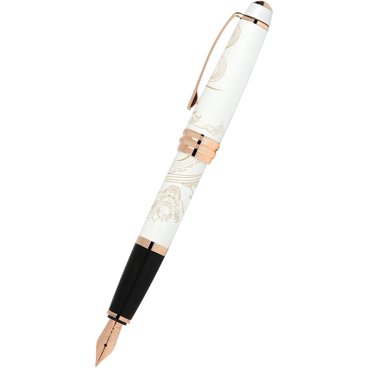 Cross Bailey - Year of the Dragon Pearlescent White Lacquer - Fountain Pen - Rose Gold Cross Pens