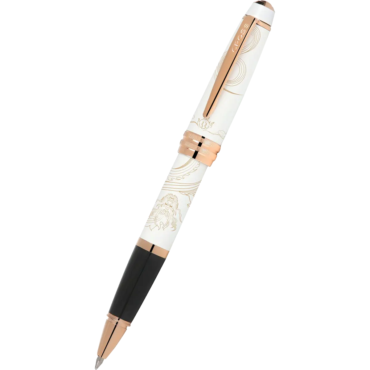 Cross Bailey - Year of the Dragon Pearlescent White Lacquer - Selectip Rollerball Pen - Rose Gold Cross Pens