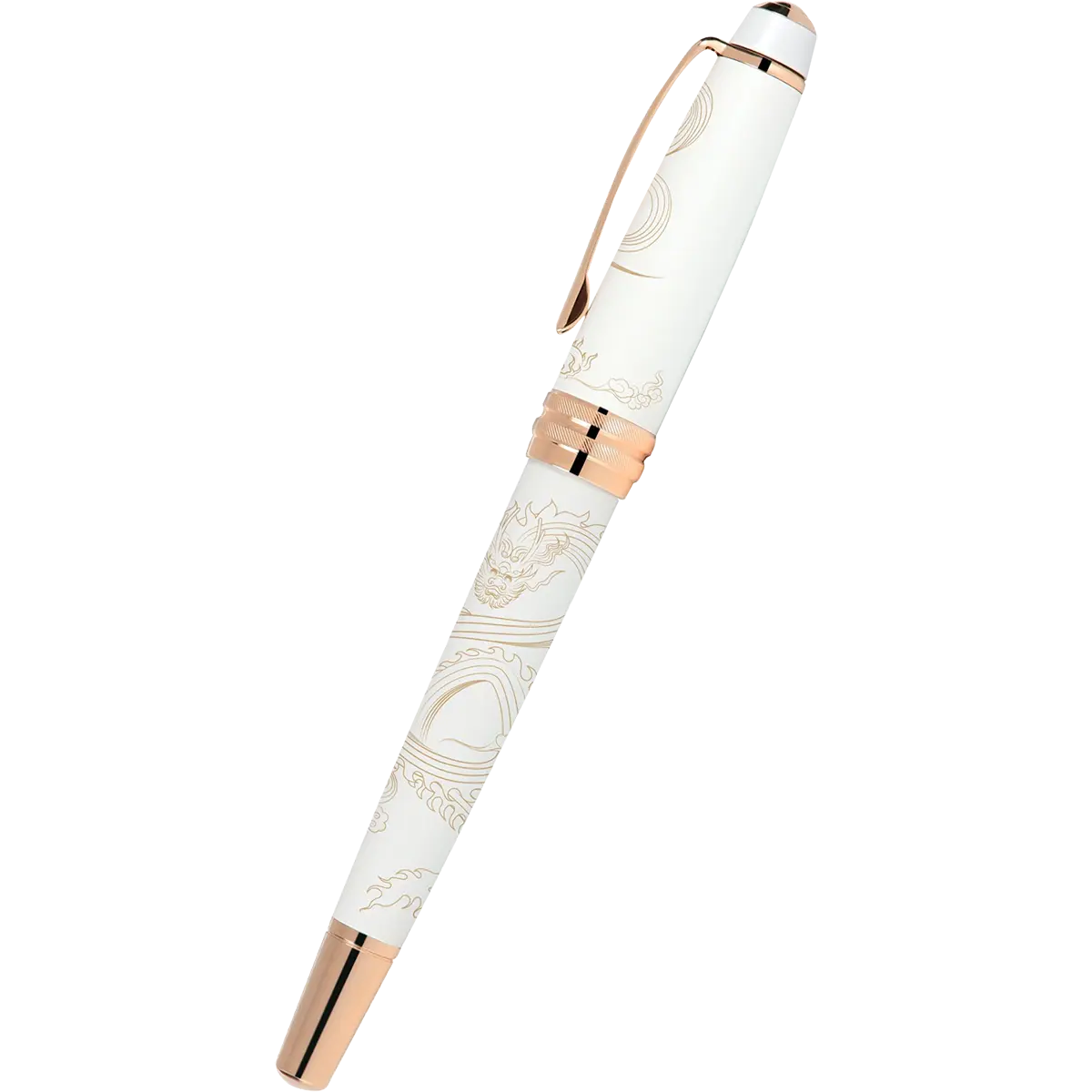 Cross Bailey - Year of the Dragon Pearlescent White Lacquer - Selectip Rollerball Pen - Rose Gold Cross Pens