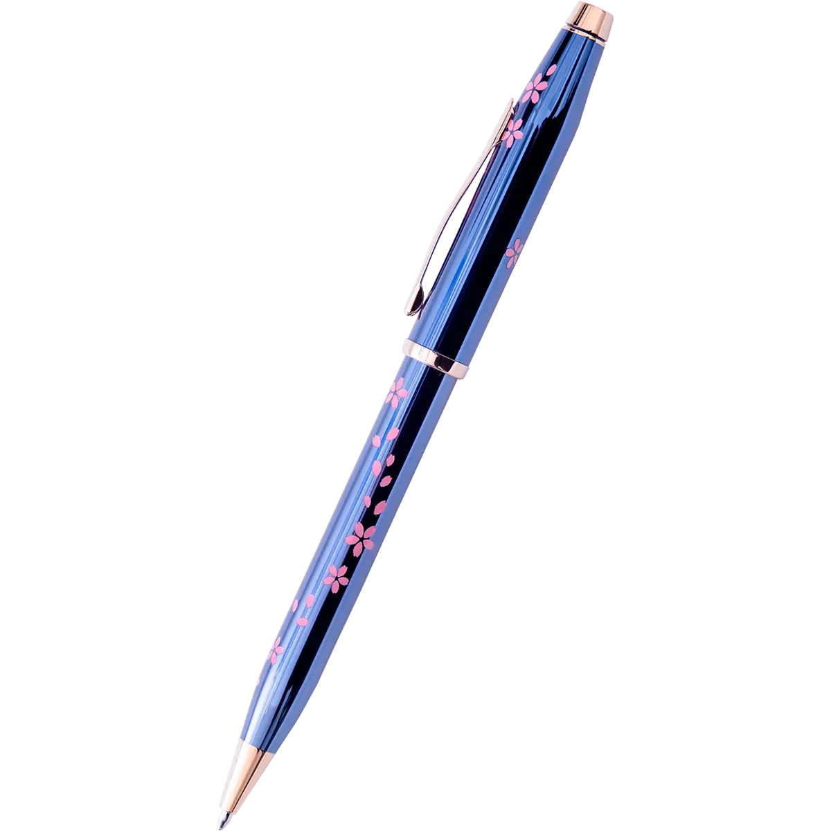 Cross Century II Ballpoint Pen - Cherry Blossom - Translucent Blue - Rose Gold Trim Cross Pens