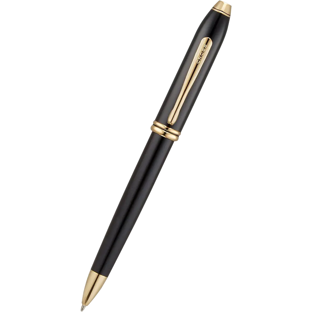 Cross Townsend Ballpoint Pen - Black - Gold Trim-Pen Boutique Ltd