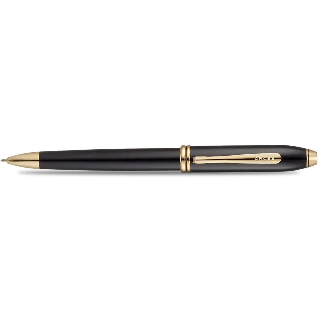 Cross Townsend Ballpoint Pen - Black - Gold Trim-Pen Boutique Ltd