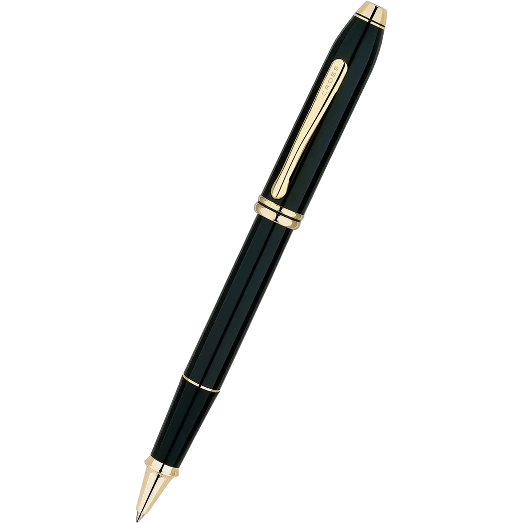 Cross Townsend Rollerball Pen - Black - Gold Trim-Pen Boutique Ltd