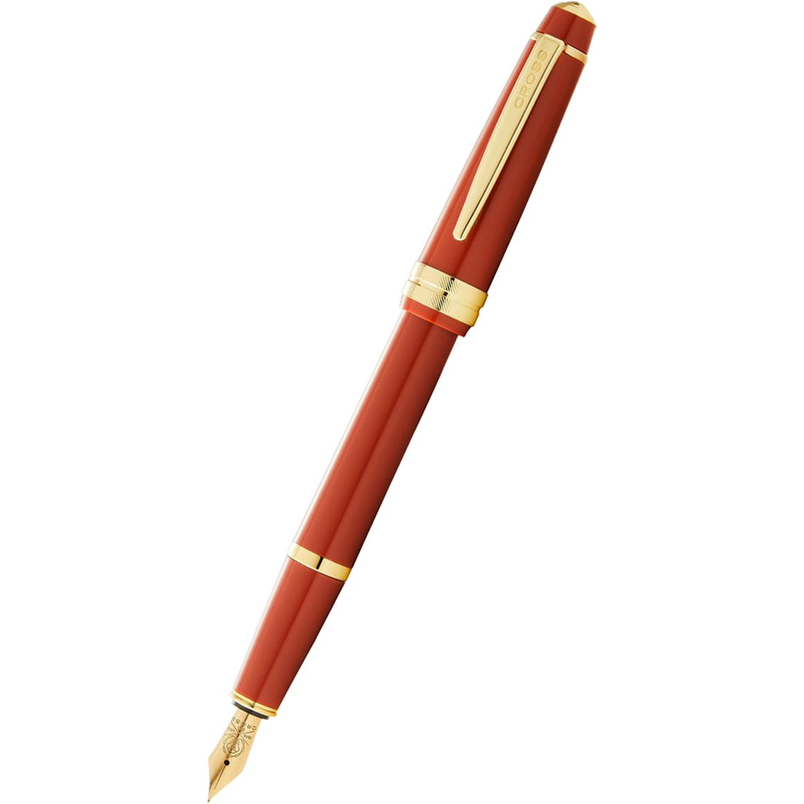 Cross Bailey Fountain Pen - Polished Amber - Gold Trim-Pen Boutique Ltd