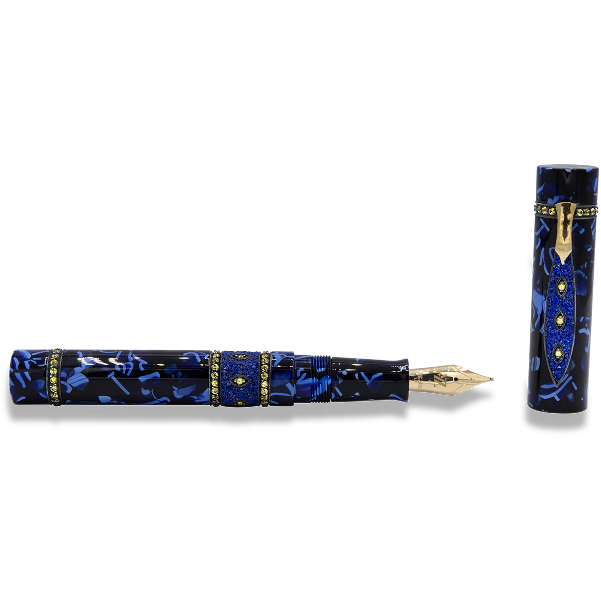 Zeki Karaca Jewellery Harman Fountain Pen - Dark Blue Sapphire (Limited Edition)