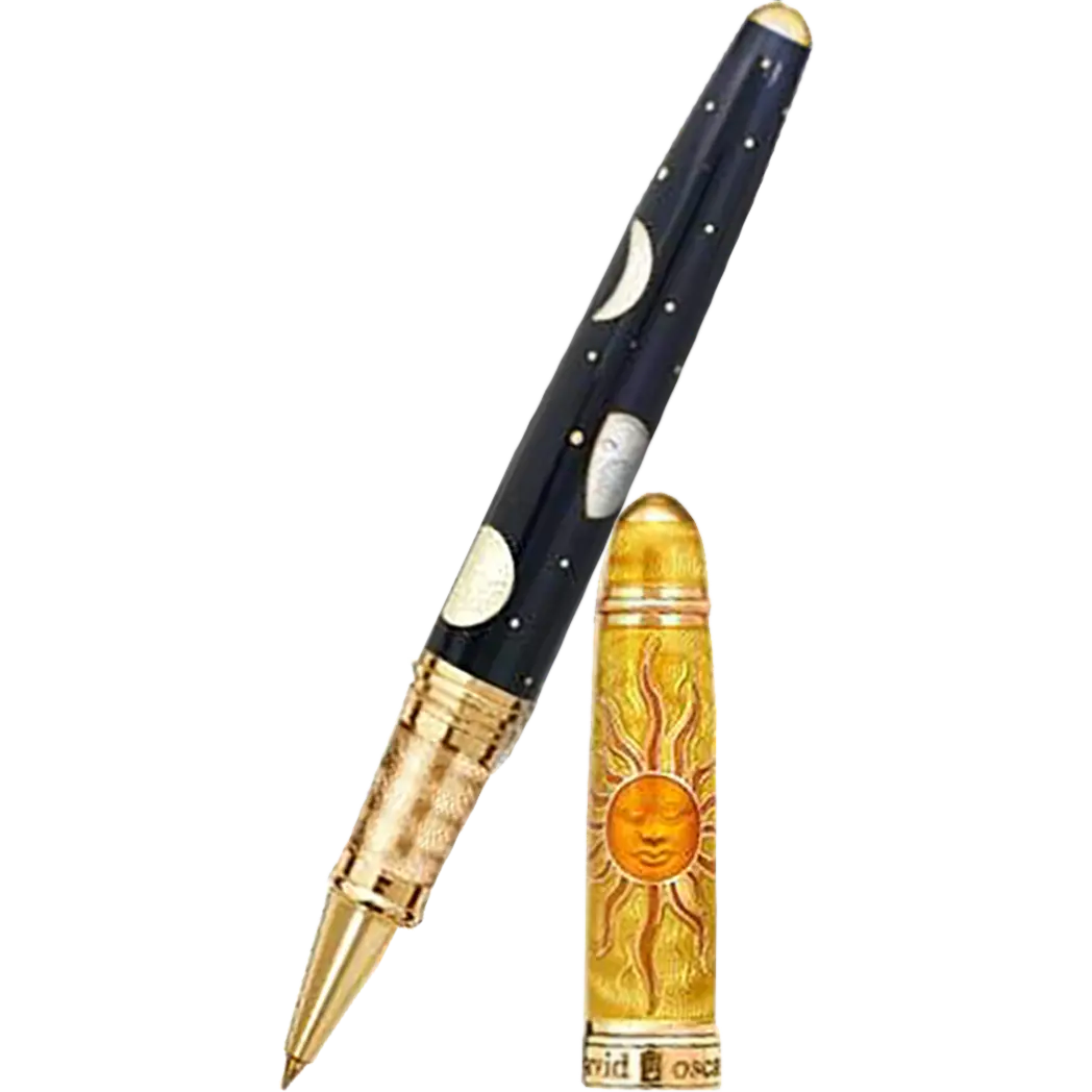 David Oscarson Celestial Blazing Saffron Golden Yellow Limited Edition Rollerball Pen-Pen Boutique Ltd