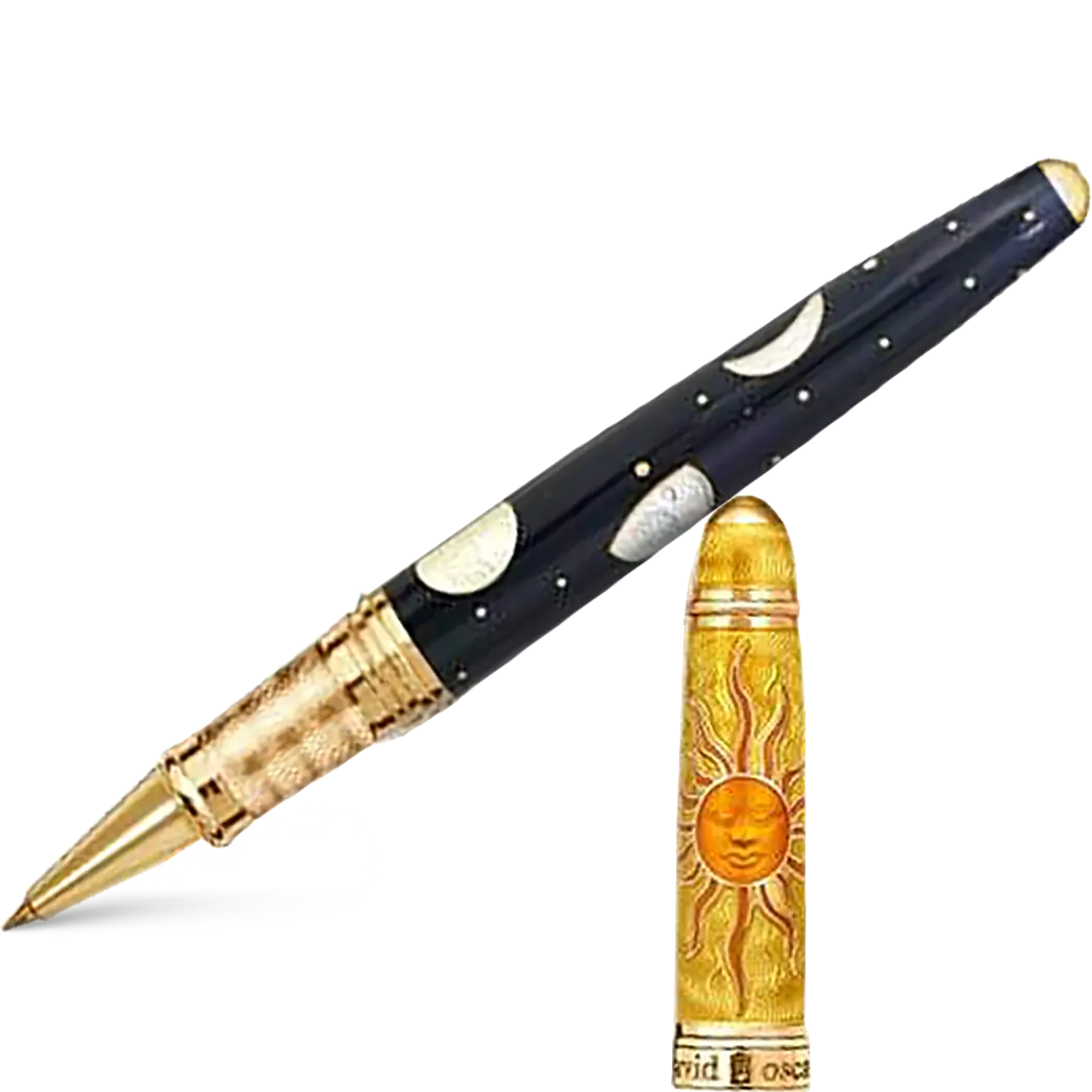 David Oscarson Celestial Blazing Saffron Golden Yellow Limited Edition Rollerball Pen-Pen Boutique Ltd