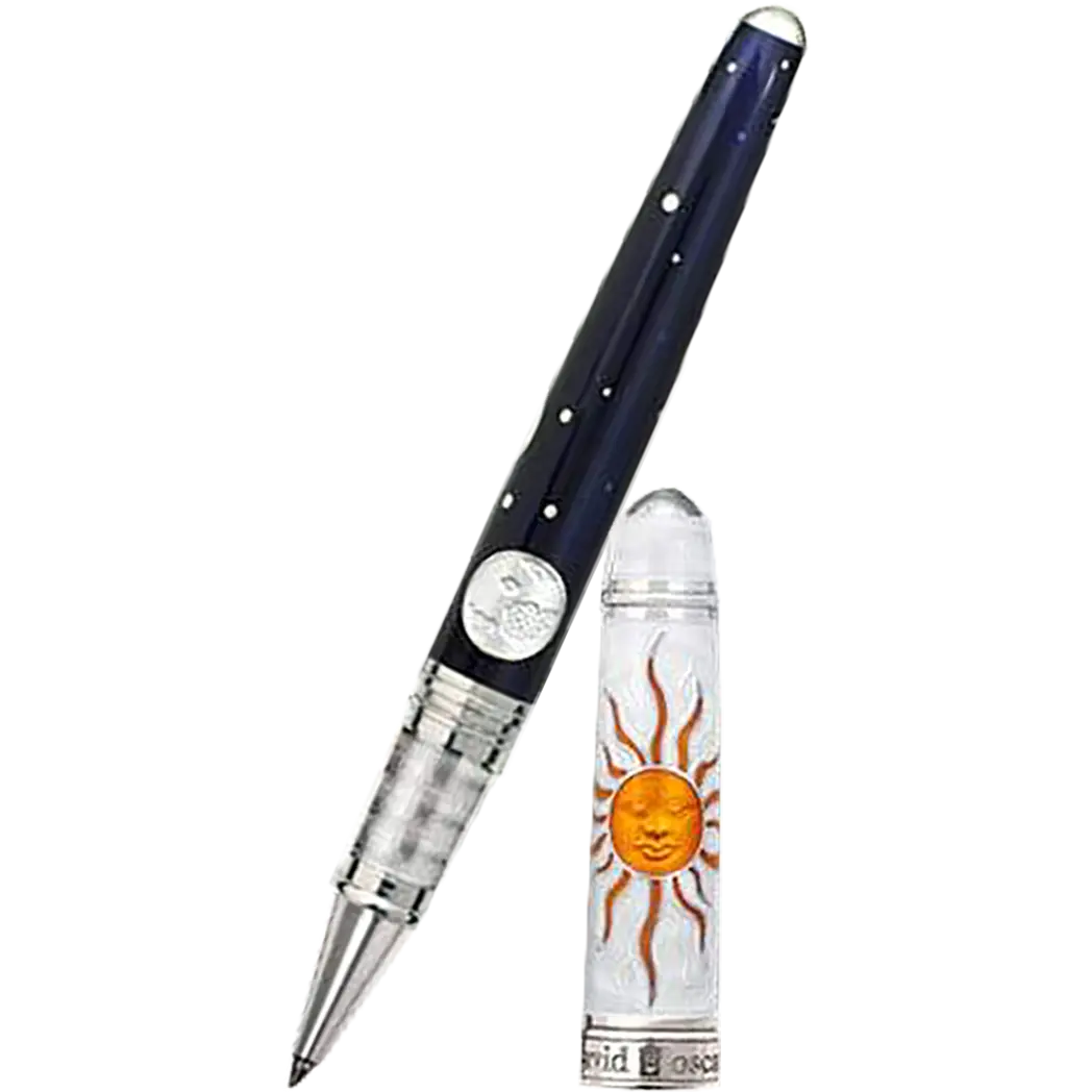 David Oscarson Celestial White Blazing Saffron Limited Edition Rollerball Pen-Pen Boutique Ltd